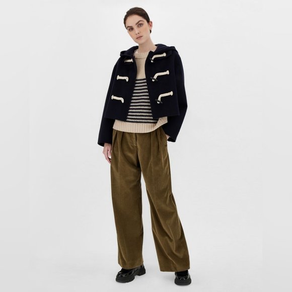 WEEKEND Max Mara PECCATI Cropped Virgin Wool hooded duffel coat Boxy Fit US4 - Picture 10 of 16